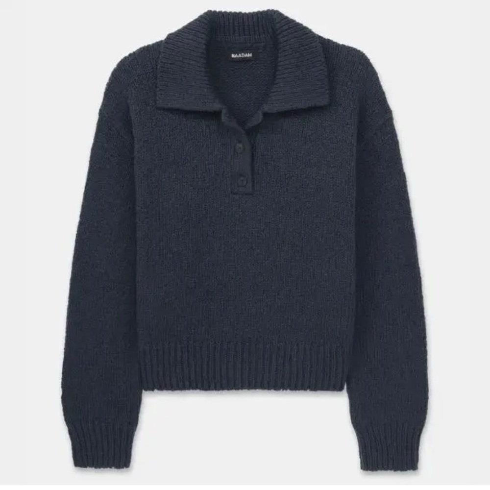 NAADAM Chunky cotton polo sweater size S